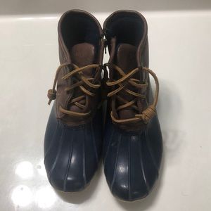 Girls Sperry Saltwater duck boots sz4 NAVY